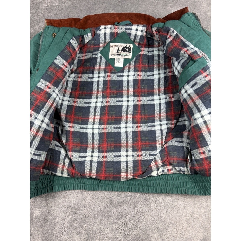 Vintage 90s Backwoods Boys Canvas Jacket Plaid Lined Deadstock NWT Small - Picture 9 of 12